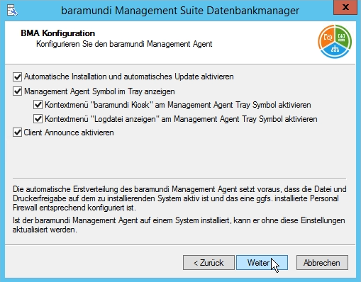 Baramundi Management Suite - Agent Konfiguration
