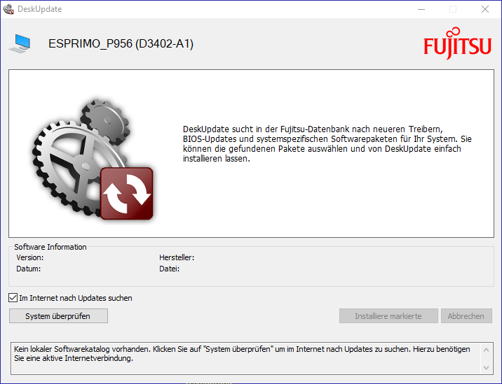 Fujitsu Deskupdate GUI