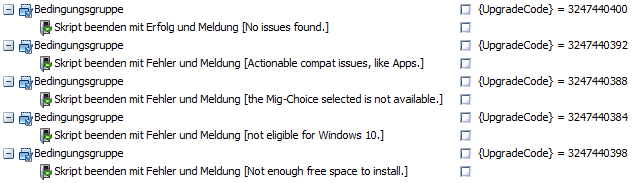 baramundi Deploy Script - Windows 10 Upgrade Check Rückmeldung überprüfen