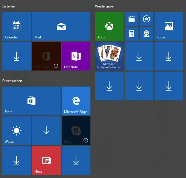 baramundi OS-Deploy - Windows 10 Startmenü - Apps fehlen